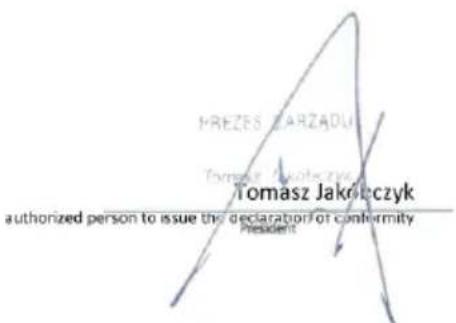 MREZES ZARZADU Tomasz Jakóczek Tomasz Jakóczek authorized person to issue the declaration of conformity President