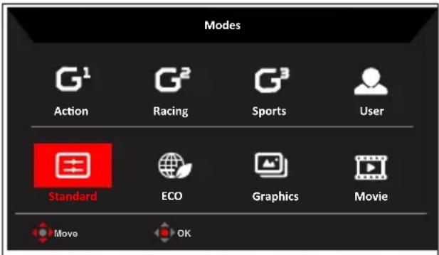 ACER XV272X - Πλήκτρο συντόμευσης1 (προεπιλογή: Λειτουργίες) - 1