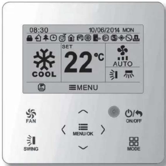 08:30 10/06/2014 MON COOL SET 22°C AUTO MENU FAN ON/OFF SWING MENU/OK MODE