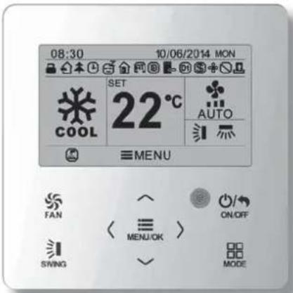 08:30 10/06/2014 MON COOL SET 22°C AUTO MENU FAN ON/OFF SWING MENJ/OK MODE