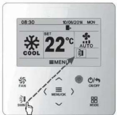 08:30 10/08/2014 MON COOL SET 22°C AUTO MENU FAN CLOFF SWIN MENUOK MODE
