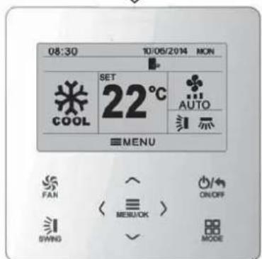 08:30 10/06/2014 NON SET 22°C AUTO COOL MENU FAN MERUOK ON/OFF SWING MODE