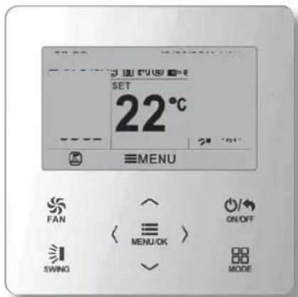 SET 22°C MENU FAN ON/OFF SWING MENU/OK MODE