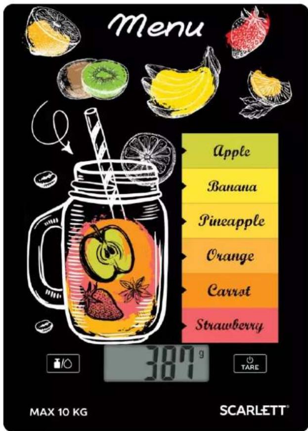 Menu Apple Banana Pineapple Orange Carrot Strawberry 300 g MAX 10 KG SCARLETT®