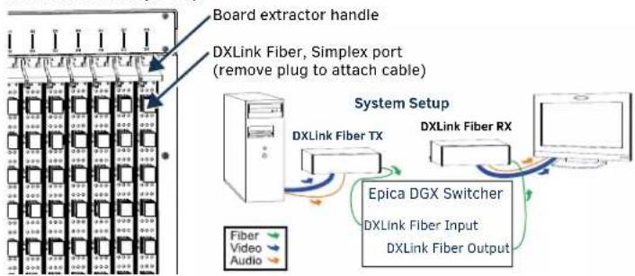 AMX Epica DGX 288 Enclosure - DXLink Fiber, Simplex Input/Output Boards – Transceiver Ports - 1