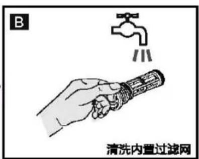 B 清洗内置过滤网