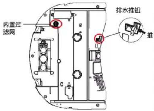 内置过滤网 排水推钮 推