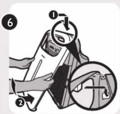 Diagram illustrating car gear shift process with numbered steps and magnified detail view