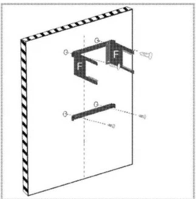 Technical diagram of a mechanical assembly with labeled components G, F, and angle α0, showing cross-sectional views and dimension lines.