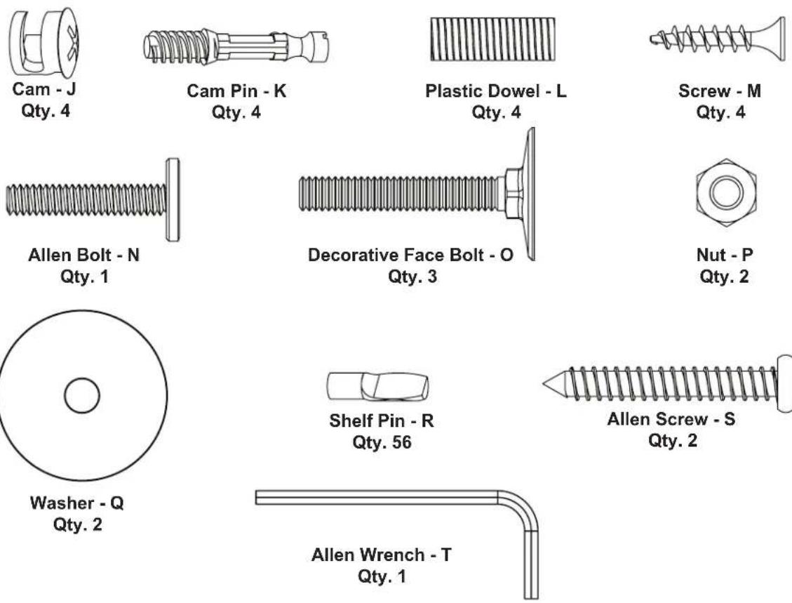 SANUS NFCDII - Supplied Hardware: (Full Size) - 1