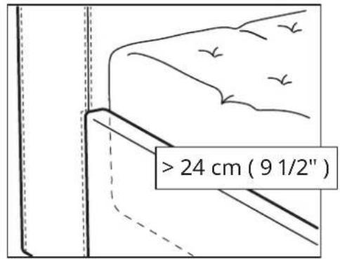 > 24 cm (9 1/2")