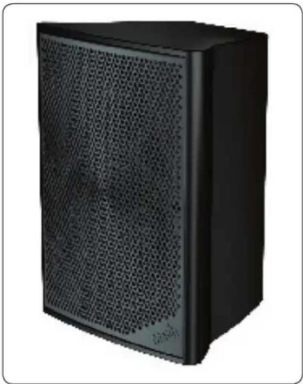 Black rectangular electronic device with a mesh grille and grid pattern (no visible text or symbols)
