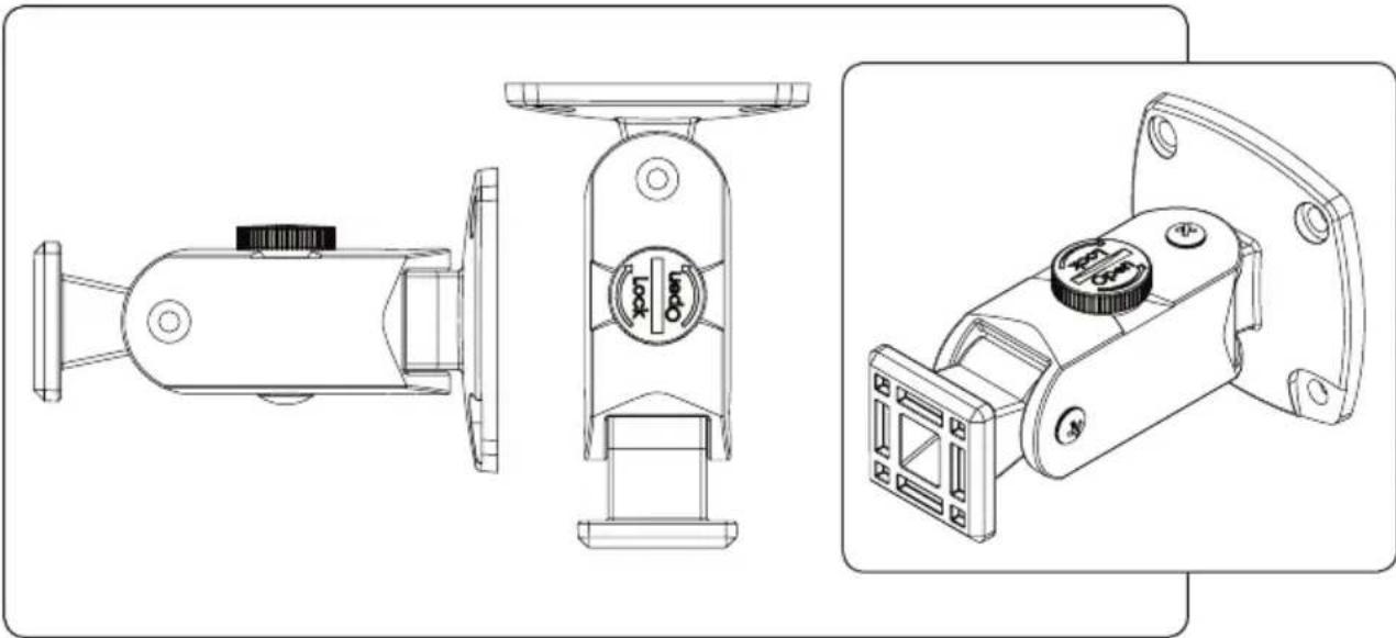 Technical line drawings of three mechanical components with no visible text or symbols