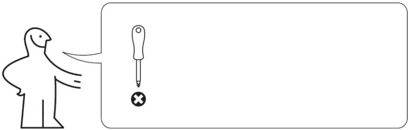 Diagram showing a person pointing at a dropper with a cross symbol, likely illustrating a medical or safety warning.