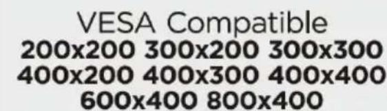 VESA Compatible 200x200 300x200 300x300 400x200 400x300 400x400 600x400 800x400