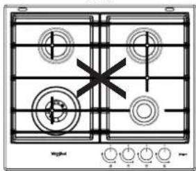 Diagram of a four-way electric motor with labeled components and a warning symbol