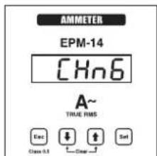 AMMETER EPM-14 CHn6 A~ TRUE RMS Exc Clear 0.3 ↓ Clear ↑ Set