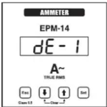 AMMETER EPM-14 dE - 1 A~ TRUE RMS Esc Down Set Cass 3.5 Clear