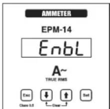 AMMETER EPM-14 Enbl A~ TRUE RMS Exo Class 5.5 ↓ Clear ↑ Set