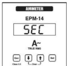 AMMETER EPM-14 SEC A~ TRUE RMS Elect Clear 0.5 ↓ Clear ↑ Reset