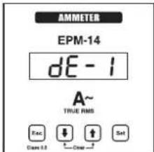 AMMETER EPM-14 dE - 1 A~ TRUE RMS Esc Clear 0.0 Set Clear