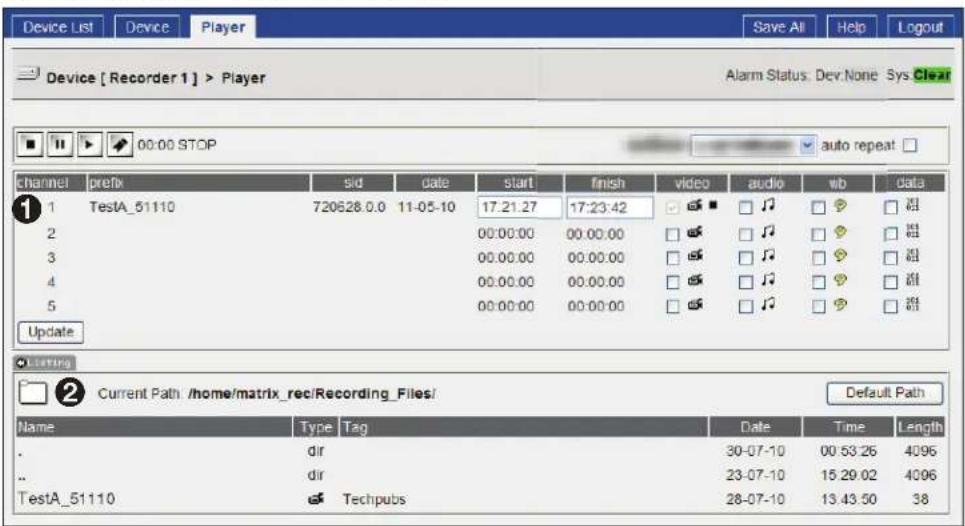 Device List Device Player Save All Help Logout Device [ Recorder 1] > Player Alarm Status: Dev: None Sys Clear 00:00 STOP auto repeat channel prefix sid date start finish video audio wb data 1 TestA_51110 720628.0.0 11-05-10 17:21.27 17:23:42 . . . . . . . . . . . . . . . . . . . . . . . . . . . . . . . . . . . . . . . . . . . . . . . . . . . . . . . . . . . . . . . . . . . . . . . . . . . . . . . . . . . . . . . . . . . . . . . . . . . . . . . . . . . . . . . . . . . . . . . . . . . . . . . . . . . . . . . . . . . . . . . . . . . . . . . . . . . . . . . / / / / / / / / / / / / / / / / / / / / / / / / / / / / / / / / / / / / / / / / / / / / / / / / / / / / / / / / / / / / / / / / / / / / / / / / / / / / / / / / / / / / / / / / / / / / / / / / / / / / % ? ? ? ? ? ? ? ? ? ? ? ? ? ? ? ? ? ? ? ? ? ? ? ? ? ? ? ? ? ? ? ? ? ? ? ? ? ? ? ? ? ? ? ? ? ? ? ? ? ? ? ? ? ? ? ? ? ? ? ? ? ? ? ? ? ? ? ? ? ? ? ? ? ? ? ? ? ? ? ? ? ? ? ? ? ? ? ? ? ? ? ? ? ? ? ? ? ? ? ? ?# ?# ?# ?# ?# ?# ?# ?# ?# ?# ?# ?# ?# ?# ?# ?# ?# ?# ?# ?# ?# ?# ?# ?# ?# ?# ?# ?# ?# ?# ?# ?# ?# ?# ?# ?# ?# ?# ?# ?# ?# ?# ?# ?# ?# ?# ?# ?# ?# ?# ?## ?# ?# ?# ?# ?# ?# ?# ?# ?# ?# ?# ?# ?# ?# ?# ?# ?# ?# ?# ?# ?# ?# ?# ?# ?# ?# ?# ?# ?# ?# ?# ?# ?# ?# ?# ?# ?# ?# ?# ?# ?# ?# ?# ?# ?# ?# ?# ?# ?# ; Current Path /home/matrix_rec/Recording_Files/ Default Path Name Type Tag Date Time Length . dir 30-07-10 00:53:26 4096 .. dir 23-07-10 15:29:02 4096 .. dir 28-07-10 13:43:50 38 TestA_51110 Techpubs