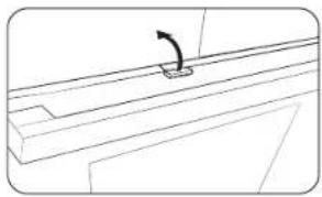 Pure technical line drawing of a mechanical component with an arrow indicating direction (no text or symbols).