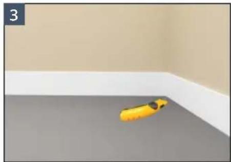 3D-rendered yellow object floating in a corner room with beige walls (no text or symbols)
