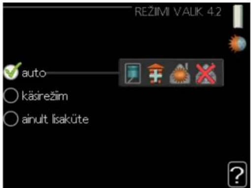 REŽIMI VALIK 4.2 auto käsirežim ainult lisaküte