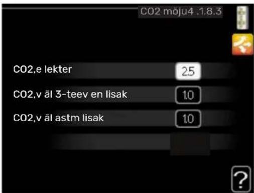 CO2, e lekter 25 CO2, v äl 3-teev en lisak 10 CO2, v äl astm lisak 10