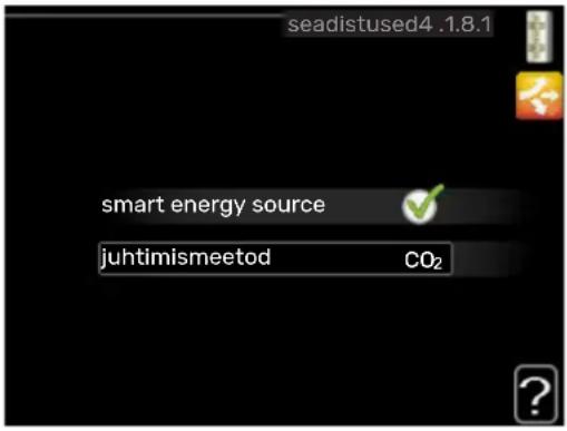 seadistused4 .1.8.1 smart energy source juhtimismeetod CO₂