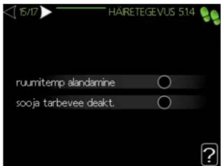 15/17 HAIRETEGEVUS 514 ruumitemp alandamine ○ sooja tarbevee deakt. ○