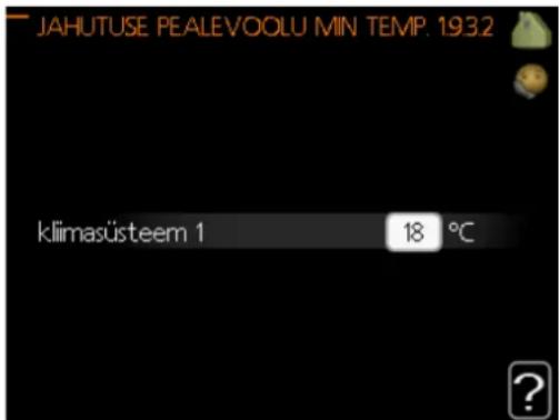 JAHUTUSE PEALEVOOLU MIN TEMP: 1932 klimasüsteem 1 18 °C