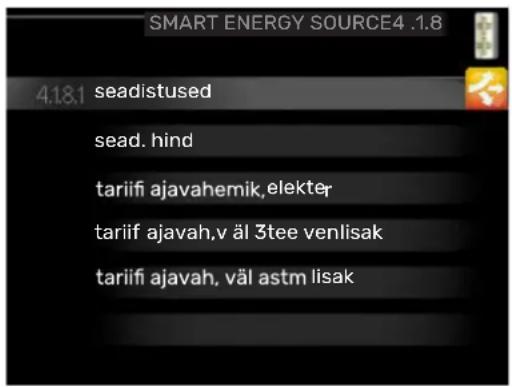 SMART ENERGY SOURCE4 .1.8 4.18.1 seadistused sead. hind tariifi ajavahemik,elekter tariif ajavah,väl 3tee venlisak tariifi ajavah, väl astm lisak