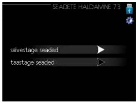 SEADETE HALDAMINE 7.3 salvestage seaded taastage seaded