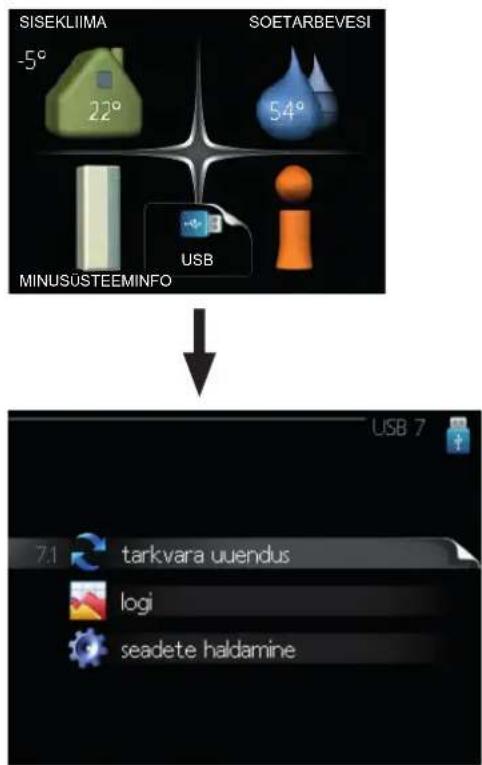SISEKLIIMA -5° 22° SOETARBEVESI 54° MINUSUSTEEMINFO USB USB 7 7.1 tarkvara uuendus logi seadete haldamine