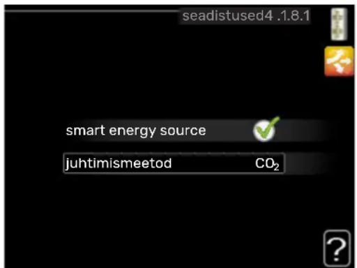 seadistused4.1.8.1 smart energy source juhtimismeetod CO₂