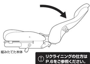 組みたてた本体 リクライニングの仕方は P.6をご参照ください。