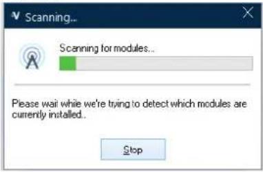 Scanning... Scanning for modules... Please wait while we're trying to detect which modules are currently installed. Stop