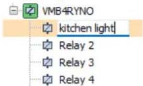 VMB4RYNO kitchen light Relay 2 Relay 3 Relay 4