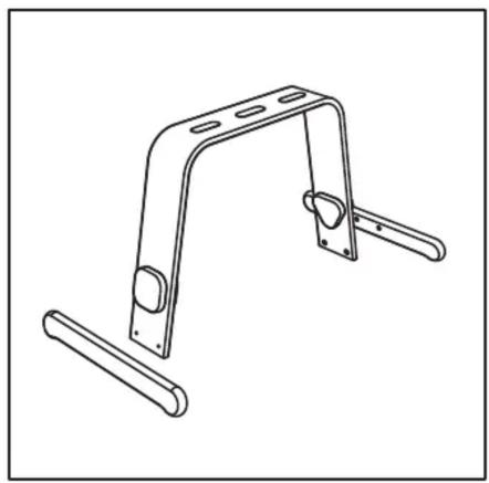 Technical line drawing of a mechanical bracket or support structure (no text or symbols)