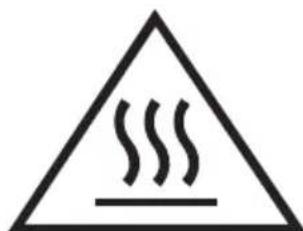 Warning symbol of steam inside a triangle (no text or numbers)