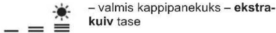 - valmis kappipanekuks - ekstra- kuiv tase