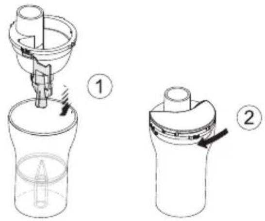 Technical diagram showing two mechanical components with labeled parts, including a valve assembly and a close-up of the internal structure.