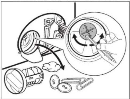 AEG LFR95146SUE - Lai iztīrītu sūkņa filtru, rīkojieties, kā norādīts turpmāk sniegtajās diagrammās. - 5