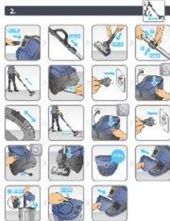 Instructional guide showing how to adjust mechanical parts with labeled steps and tool icons