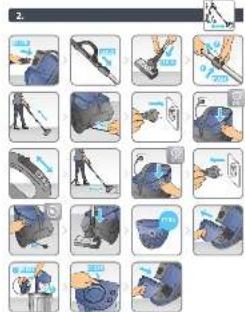 Instructional guide showing how to adjust a mechanical component, with numbered steps and labeled parts.
