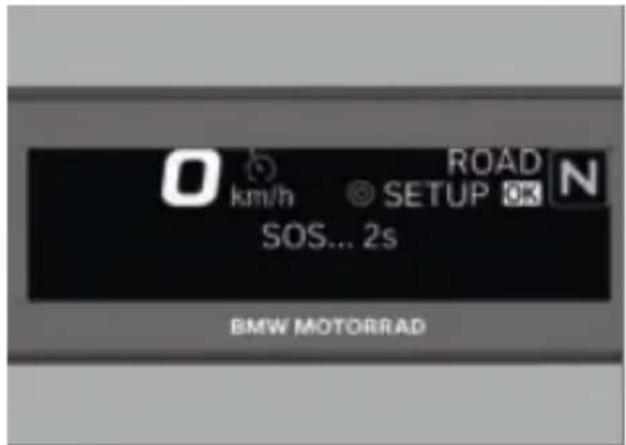 O km/h ROAD SETUP OK N SOS... 2s BMW MOTORRAD