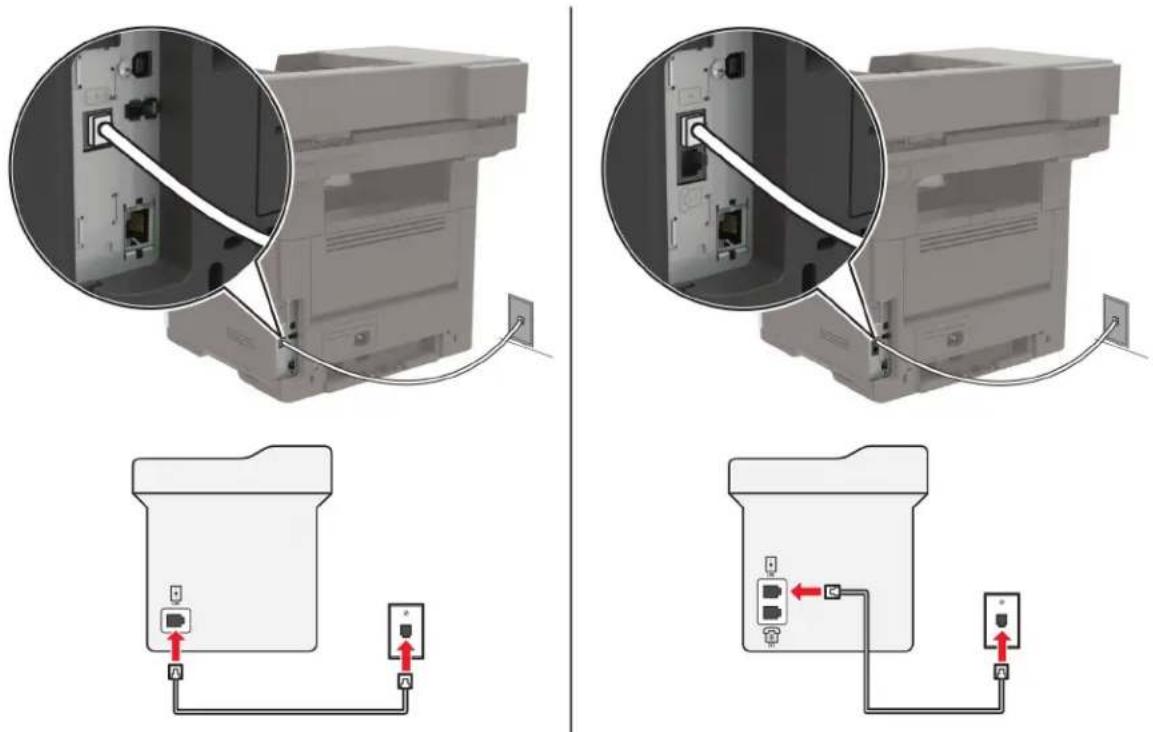 LEXMARK MX421 - Ülesseadmine 1. Printer on ühendatud eriotstarbelise faksiliiniga - 1