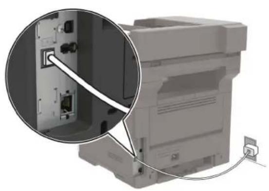 LEXMARK MX421 - Printeri ühendamine muu kui RJ-11 seinapistikupesaga - 1